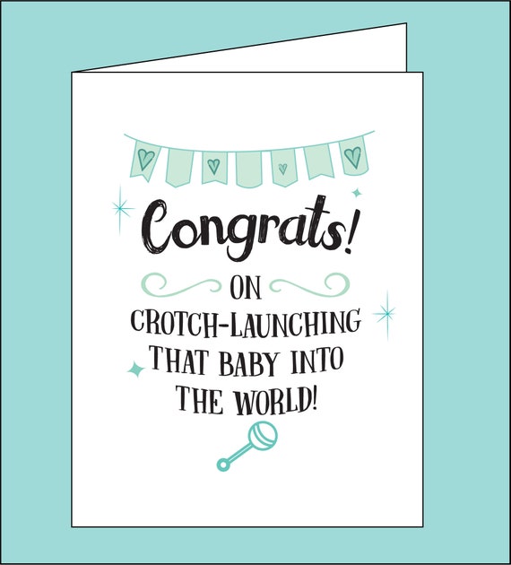 Gender Neutral Newborn Greeting Card. Unisex Baby Congratulations Card