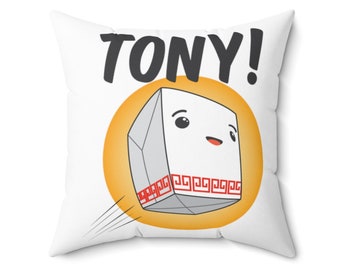 Pillow Tony! (Brandon Whitten Fun) Spun Polyester Square Pillow