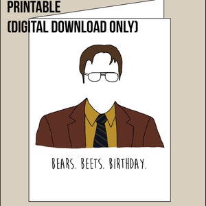 PRINTABLE The Office-parody birthday Dwight-inspired card funny card download only image 2