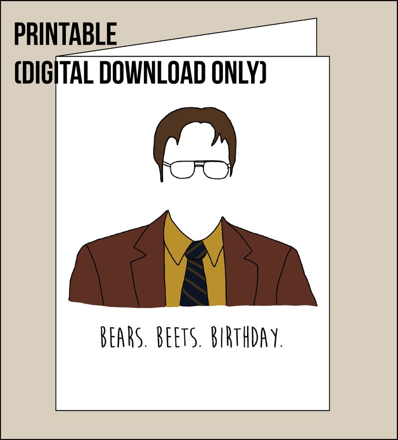 PRINTABLE The Office-parody birthday Dwight-inspired card funny card download only image 2