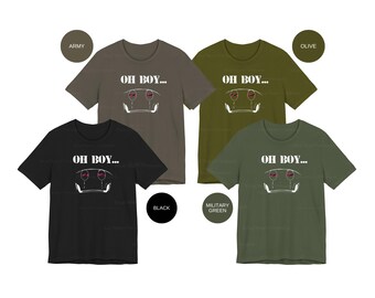 T-Shirt Unisexe Graphic Tee 'GI Robot Oh Boy' - Motif Retro Cartoon/meme - Marque Gildan - Neuf Avec étiquette