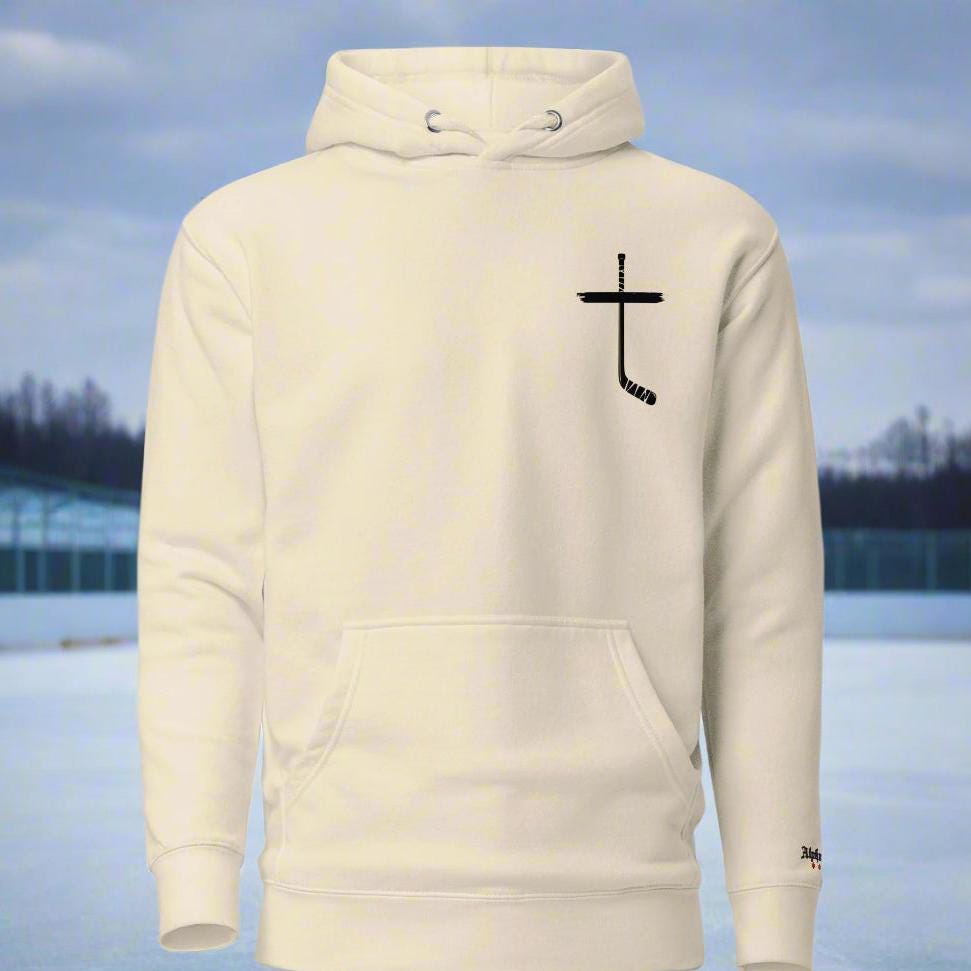 Ice Hockey Jesus Cross Hoodie design Jesus God Christian Hoodies for ice hockey motivation quotes for athletes Bible scriptures for strength