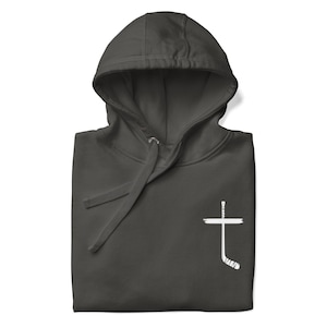 Ice Hockey Jesus Cross Hoodie design Jesus God Christian Hoodies for ice hockey motivation quotes for athletes Bible scriptures for strength