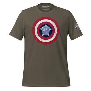 Captain America Chicago Police Department blue line shirt captain America shield shirt print chicago pd clothing pack male and female police