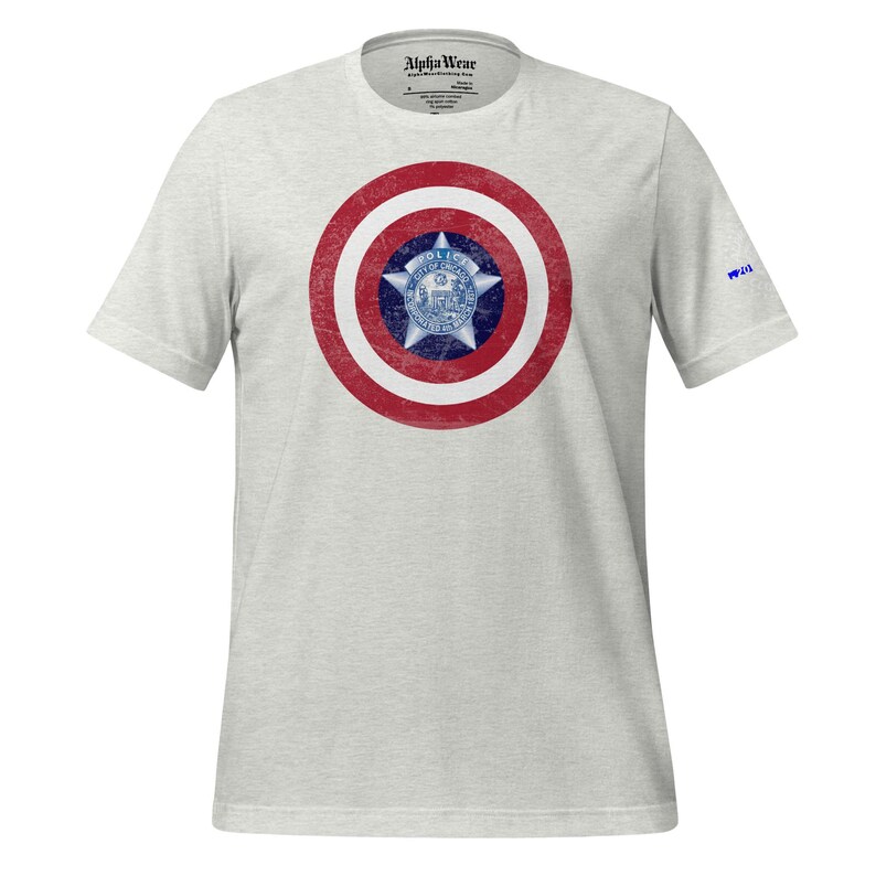 Captain America Chicago Police Department blue line shirt captain America shield shirt print chicago pd clothing pack male and female police