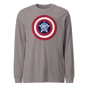Chicago Police Captain America Long Sleeve Shirt CPD Hero Tee Marvel Superhero Police Pride Chicago PD Gift for Men & Women