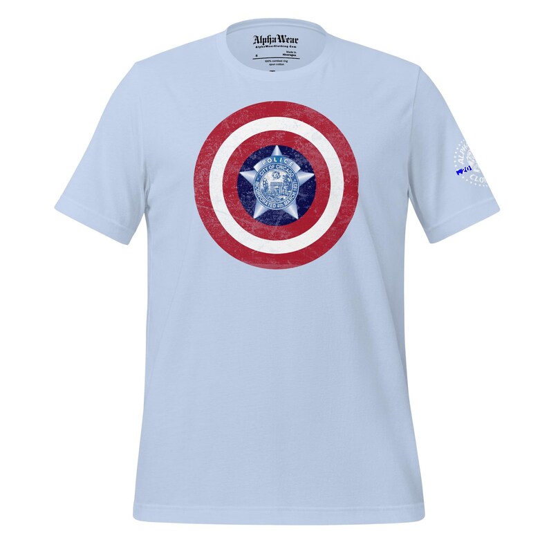 Captain America Chicago Police Department blue line shirt captain America shield shirt print chicago pd clothing pack male and female police