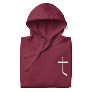 Ice Hockey Jesus Cross Hoodie design Jesus God Christian Hoodies for ice hockey motivation quotes for athletes Bible scriptures for strength