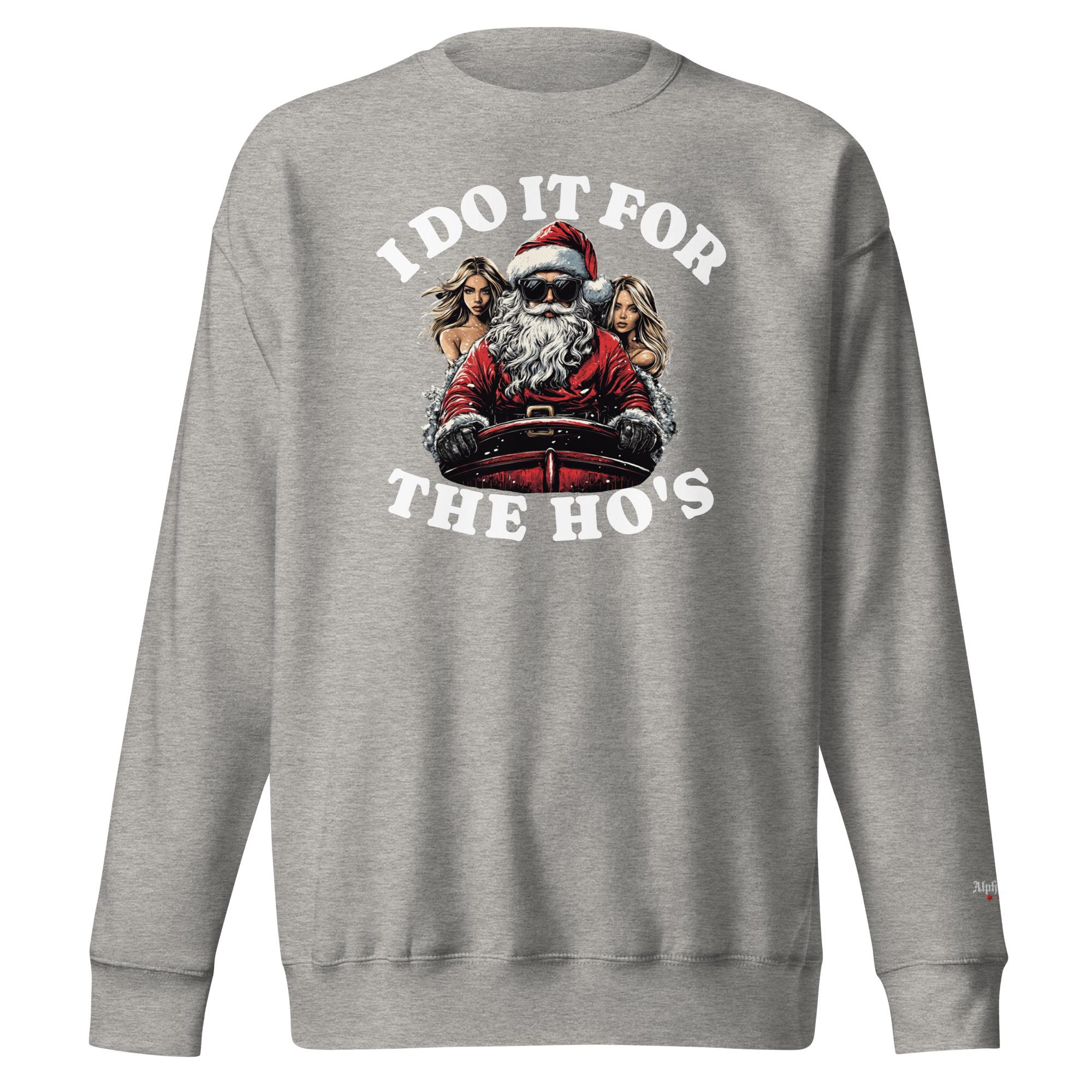 Felpa Di Natale Divertente 'I Do It For The Ho's' - Uomo E Donna, Cotone - Foto 3