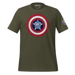 Captain America Chicago Police Department blue line shirt captain America shield shirt print chicago pd clothing pack male and female police