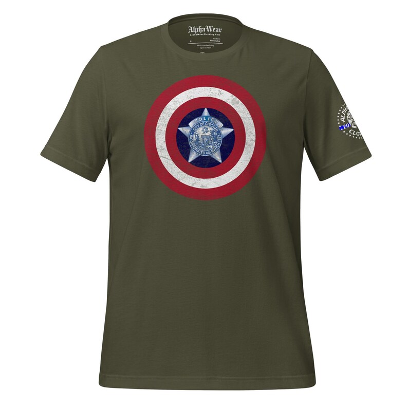Captain America Chicago Police Department blue line shirt captain America shield shirt print chicago pd clothing pack male and female police