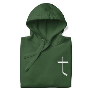 Ice Hockey Jesus Cross Hoodie design Jesus God Christian Hoodies for ice hockey motivation quotes for athletes Bible scriptures for strength