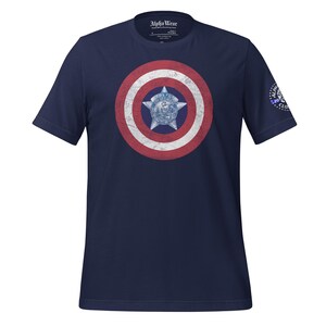 Captain America Chicago Police Department blue line shirt captain America shield shirt print chicago pd clothing pack male and female police