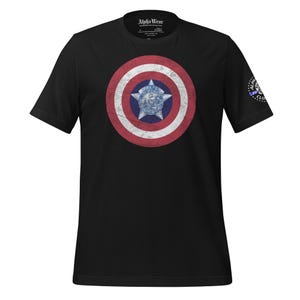 Captain America Chicago Police Department blue line shirt captain America shield shirt print chicago pd clothing pack male and female police