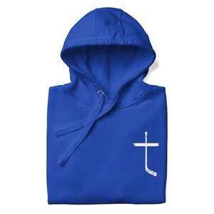Ice Hockey Jesus Cross Hoodie design Jesus God Christian Hoodies for ice hockey motivation quotes for athletes Bible scriptures for strength