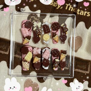 Neopolitan Ice Cream Junk/Deco Nails!! *geen bedeloptie beschikbaar*