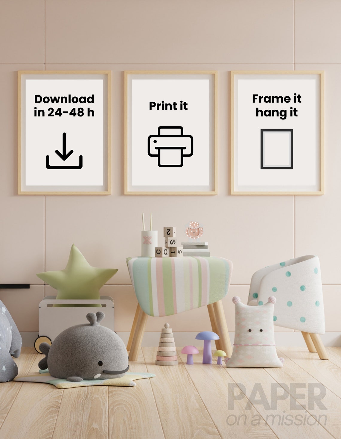 Custom Forest Theme Initial Named Poster. Personalized Nursery Wall Art ...