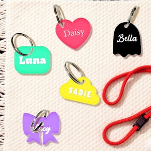 Custom Acrylic Dog Tag, Personalized Pet Name Tag, Dog ID Tag, Pet Tag, Acrylic Pet Tag, Dog Name Tag, Dog Cat Tag, Gift for Pet Lover