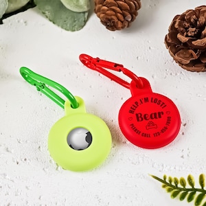 Custom Case for Apple AirTag, Pet Tracker Cover, AirTag Collar Holder, Silent Silicone Slide-On Pet Tag, Soundless Dog Tag, Dog Cat ID Tag