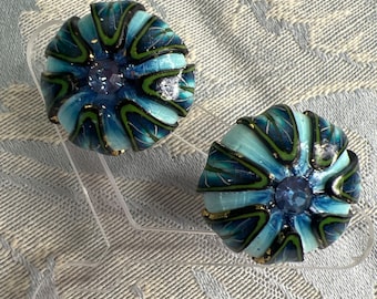 Black and Blue Stud Earrings