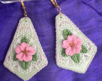 Peppermint Lace Earrings