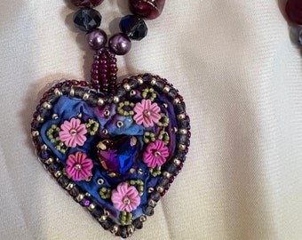 Purple Shibori Sweetheart Necklace