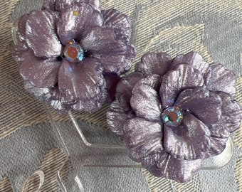 Lavender Flower Studs