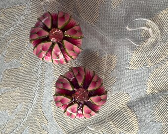 Pink Rhinestone Stud Earrings