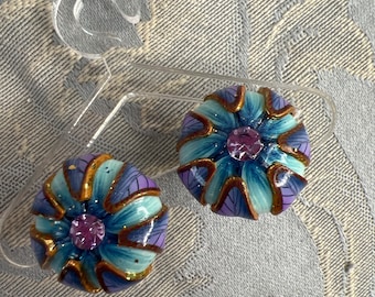 Lavender Leaves Stud Earrings