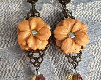 Mango Filagree Flower Earrings