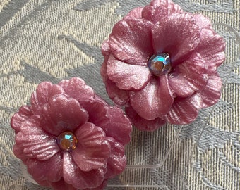 Pink Flower Studs