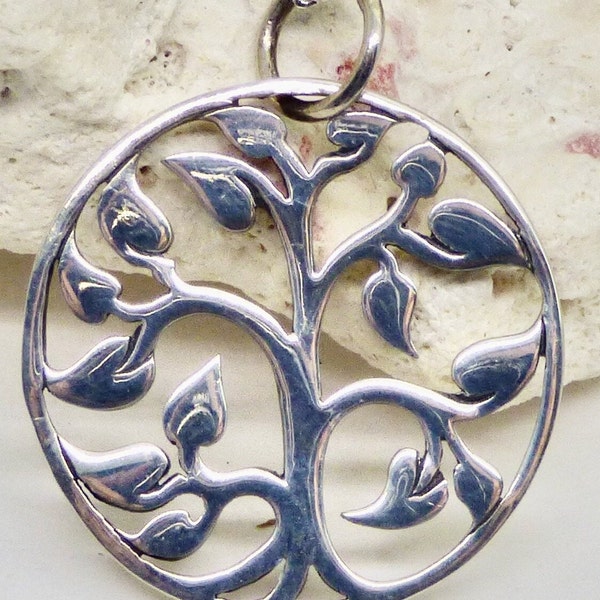 Tree of life botanical Necklace, Sterling Silver Keepsake Nature Pendant, Family Ties, Birthday, Bride, Anniversary, new mother gift