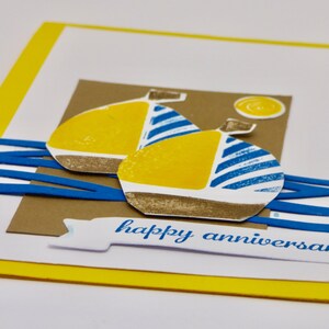 Handmade Anniversary Card for Sailor, Nautical Card, Boating Card, Sailing the Seas Greeting for Him, Man, Husband, Navy, Adventurer, Beach image 6