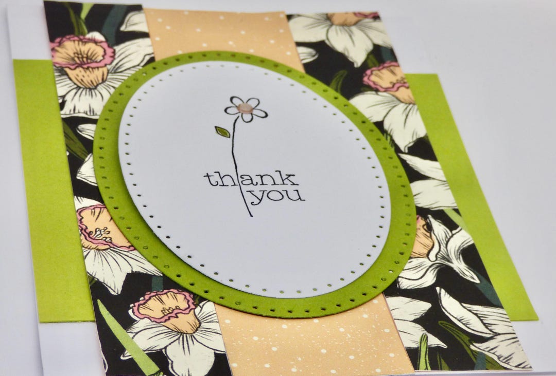 Handmade Floral Thank You Card: Daffodil Design - Etsy