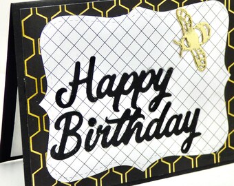 Handmade Honeycomb Bee Birthday Card: Nature Lover Gift