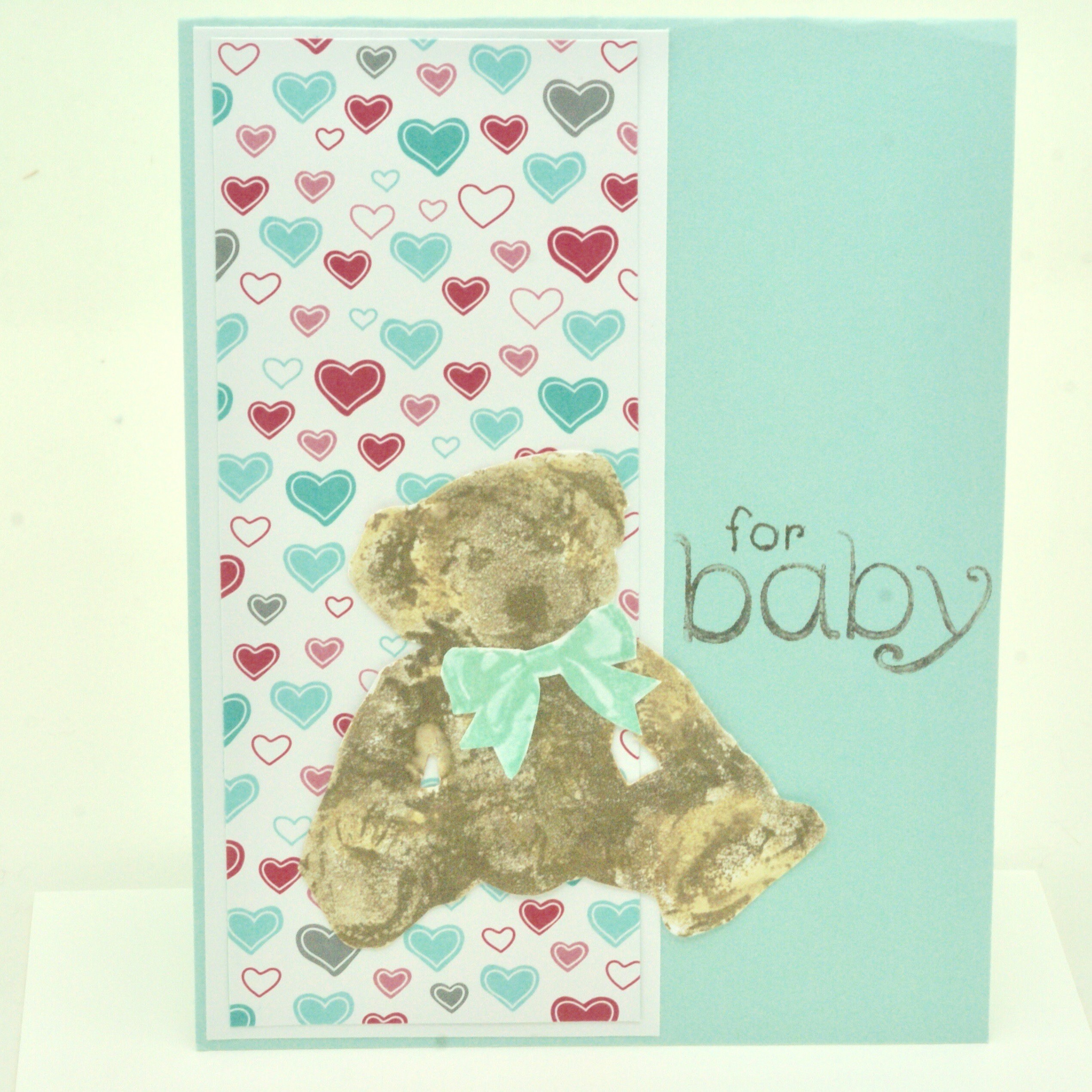 Baby Bear Shower Card Teddy Bear Card Handmade New Baby | Etsy