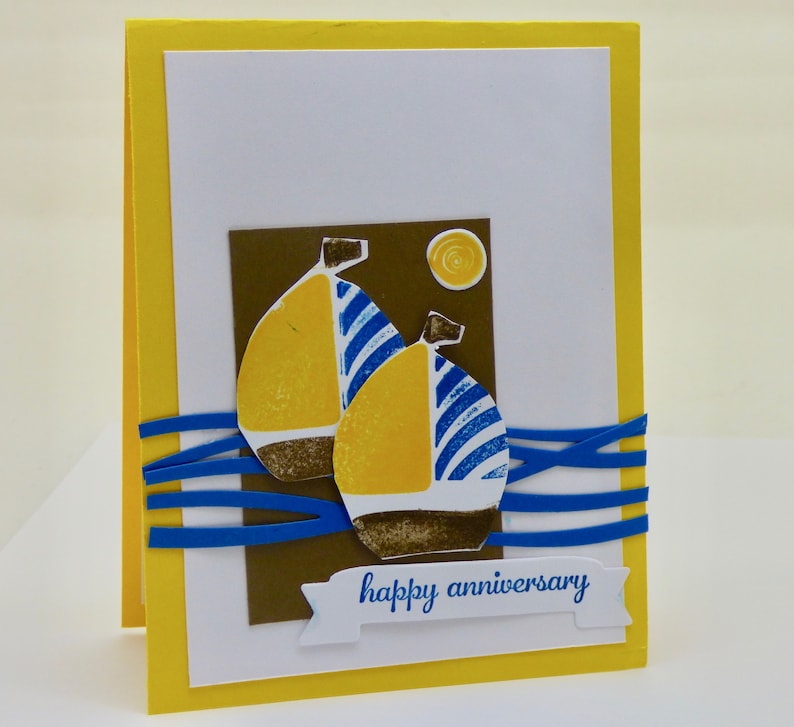 Handmade Anniversary Card for Sailor, Nautical Card, Boating Card, Sailing the Seas Greeting for Him, Man, Husband, Navy, Adventurer, Beach image 8