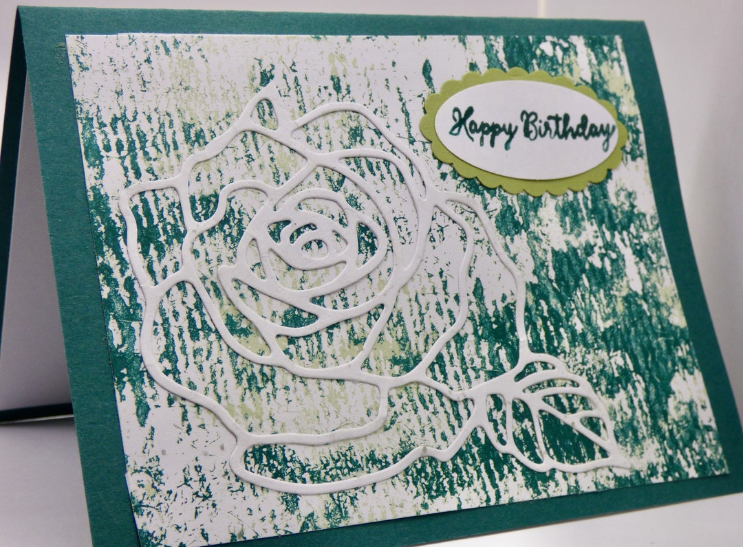 Floral Happy Birthday Day Card Flower Design Birthday Card Etsy