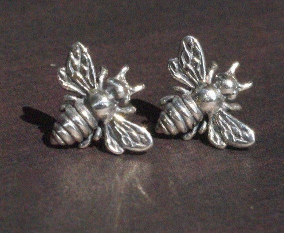 bumble bee earrings silver
