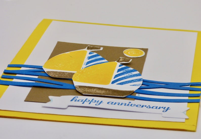 Handmade Anniversary Card for Sailor, Nautical Card, Boating Card, Sailing the Seas Greeting for Him, Man, Husband, Navy, Adventurer, Beach image 5