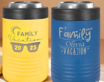 Personalized Family Vacation Can Cooler, Laser Engraved Tumbler