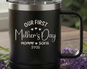Personalized Mother's Day Mug, Custom Kids Name Puzzle Piece Cup, Mom Grandma Gigi Gift