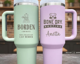 Personalized Laser Engraved Stainless Steel Tumbler, Custom Logo 40oz
