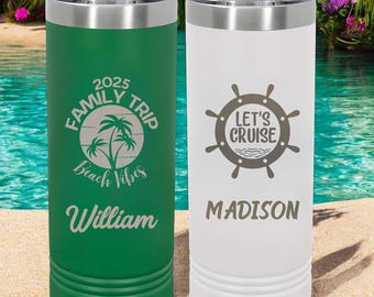 Personalized 22oz Skinny Tumbler, Laser Engraved Travel Cup