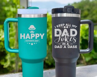 Personalized 40oz Stainless Steel Tumbler, Custom Dad Gift, Father's Day Gift