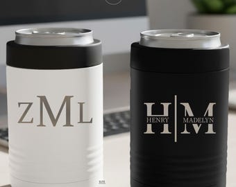 Personalized Engraved Can Cooler, Stainless Steel, Gift for Him