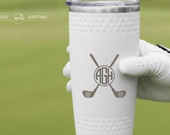 Personalized Golf Tumbler, Laser Engraved Insulated Golf Cup, Father's Day Gift