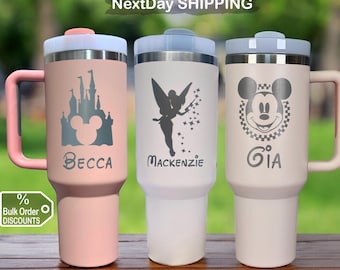 Personalized Disney 40oz Tumbler, Engraved Stainless Steel Travel Mug