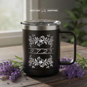 Custom 15oz Coffee Mug, Personalized Laser Engraved Mug, Monogram Coffee Mug, Insulated Stainless Steel Coffee Cup, Christmas Gift image 10