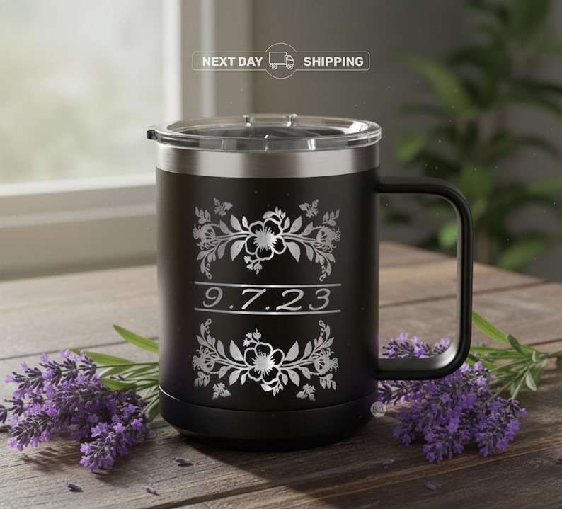 Custom 15oz Coffee Mug, Personalized Laser Engraved Mug, Monogram Coffee Mug, Insulated Stainless Steel Coffee Cup, Christmas Gift image 10